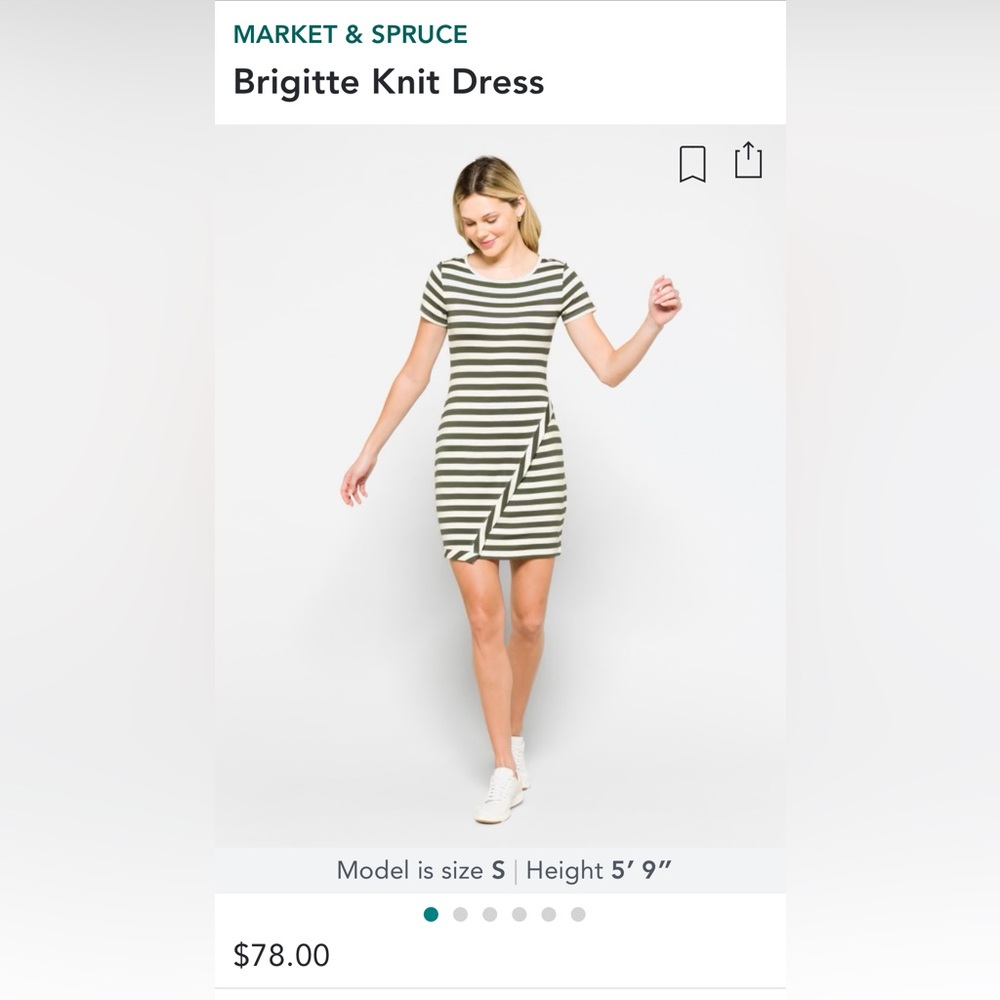 Market & Spruce striped olive dress